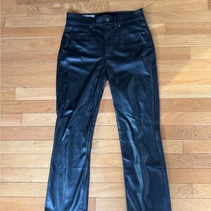 Faux Leather GAP Vintage Slim High Rise Pants - Black